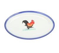 SHOWERORO Vintage Style Rooster Fish Plate Creative Enamel Steamed for Restaurant Serving Plates Food Platters