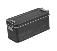 SHOWERORO Vintage Tinplate Multi Use Storage Case with Lid Metal Biscuit Container for Cookies and Candies Elegant Indoor Organizer with Large Capacity and Fine Polishing Black Retro Style