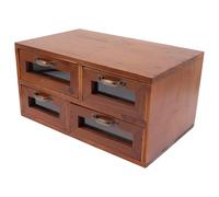SHOWERORO Vintage Wooden Cosmetics Organizer Drawer Box for Skincare and Makeup Storage, Desktop Delicate Wooden Case with Multi-compartment for Beauty Accessories