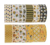 SHOWERORO Washi Tape Set 12 Rolls Delicate Pattern Bee and Floral Design No Glue Residue for Scrapbooking and Paper Crafts
