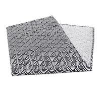 SHOWERORO Washing Machine Cover Cotton-linen Blend 55x130cm Navy Blue Fish Scale Pattern Dustproof Appliance Protector for Front-loading Washers and Dryers