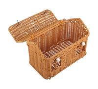 SHOWERORO Wedding Box House Shaped Wicker Bag for Her Novelty Handwoven Bag for Birthday Hampers Decorative Wicker Basket for Couples Rattan Storage Basket for Home Use