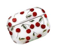 SHOWERORO Wireless Earphone Case Cover PC Material Protective Fruit Pattern Compatible for Airpods Pro Cherry Design Scratch Resistant Impact for Women