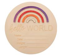 SHOWERORO Wooden Baby Milestone Months Cards Newborn Monthly Announcement Signs Photography Props Natural Wood Discs for Baby Nursery Hospital Birth Announcement