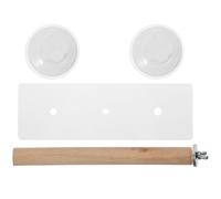 SHOWERORO Wooden Bird Perch with Suction Cup for Parrots and Birds Sturdy Construction with Fine Workmanship Metal and Abs Materials for Home Decoration