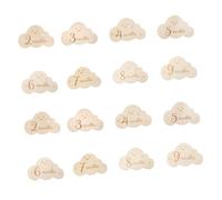 SHOWERORO Wooden Cloud Shaped Monthly Photo Discs for Newborn Photography Double-Sided Milestone Cards Pregnancy Journey Props for Capturing Growth Moments