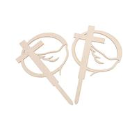 SHOWERORO Wooden Cross Cake Topper God Bless Cake Toer Decorative Toppers for Birthday Wedding Baptism Anniversary Party
