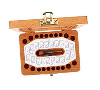 SHOWERORO Wooden First Tooth Keepsake Case for Boys Girls Newborn Wooden Tooth Storage Box Japanese Frame