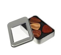 SHOWERORO Wooden Guitar Picks Bass Wood Plectrums 4pcs Boxed Folk Guitar Picks Portable