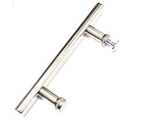 ShowerPart Shower Door Handle L-2, Distance Between Centre of Fixing Holes 145mm, Minimum Hole Diameter 6mm, Chrome Plated Stainless Steel, Shower Door Replacement Parts, 1x