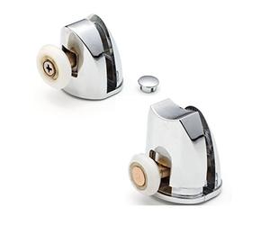 ShowerPart Single Top and Bottom Shower Door Roller/Wheel/Runner SS1, Diameter 18-22mm, Wheels Thickness 5.5-6mm, Chromed Plastic Cover, Shower Door Replacement Parts, 4X