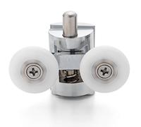 ShowerPart Twin/Double Bottom Shower Door Rollers/Wheels/Runners L089, Diameter 23mm and 25mm, Wheel Thickness 6mm, Chrome plated Plastic, Shower Door Replacement Parts, 2x