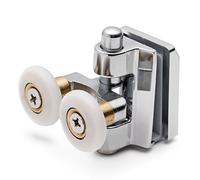 ShowerPart Twin/Double Bottom Shower Door Rollers/Wheels/Runners L090, Diameter 20mm, Wheel Thickness 5.8mm, Chromed Plastic, Shower Door Replacement Parts, 2X