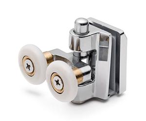 ShowerPart Twin/Double Bottom Shower Door Rollers/Wheels/Runners L090, Diameter 20mm, Wheel Thickness 5.8mm, Chromed Plastic, Shower Door Replacement Parts, 2X