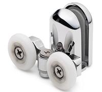 ShowerPart Twin/Double Bottom Shower Door Rollers/Wheels/Runners SP4, Diameter 23mm, Wheel Thickness 6mm, Chromed Plastic Cover, Shower Door Replacement Parts, 2X