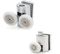 ShowerPart Twin/Double Shower Door Rollers/Wheels L073, Diameter 25mm, Wheel Thickness 6mm, Chromed Plastic, Shower Door Replacement Parts, 4X
