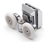 ShowerPart Twin/Double Top Shower Door Rollers/Wheels/Runners L020, Shower Door Wheel Diameter 23mm, Wheel Thickness 6mm, Chromed Plastic Cover, Shower Door Replacement Parts, 4x