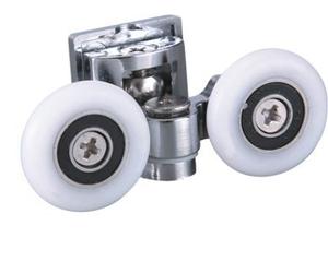 ShowerPart Twin/Double Top Shower Door Rollers/Wheels/Runners L057, Diameter 23.3mm, Wheel Thickness 6mm, Stainless Steel, Shower Door Replacement Parts, 2X