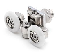 ShowerPart Twin/Double Top Shower Door Rollers/Wheels/Runners L057, Shower Door Wheel Diameter 20mm, Wheel Thickness 6mm, Stainless Steel, Shower Door Replacement Parts, 2x