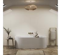 Showerwall Acrylic Wall Panel Pack - 2400x1200 Alabaster SWA23 Wall Paneling Size: 2400x1200mm Square Edge