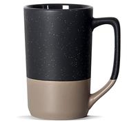 SHOWFULL 16oz Large Coffee Mug, Two Color Combination Big Ceramic Tea Cup with Large Handle with White Speckled for Men Women Restaurant Home Office Hot Drinks, Grey
