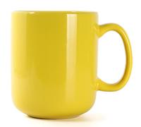 SHOWFULL 20 OZ Large Mug, 600ml Porcelain Extra Big Ceramic Cup for Tea Coffee Hot Chocolate Latte, Yellow