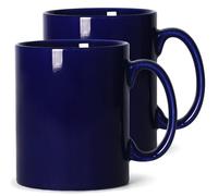SHOWFULL Extra Large Coffee Mugs, 22 OZ Coffee Mug Set of 2, Smooth Ceramic Boss Cups, Big Capacity and Large Handle, for Dad Men, Blue