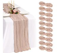 Showgeous 10 Pack Dusty Pink Cheesecloth Table Runner 90x300cm | Extra Wide Washable Gauze Table Runner Sheer Lightweight for Dining Tables, Weddings Parties Holidays Baby Showers Home Decor