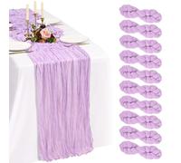 Showgeous 10 Pack Purple Cheesecloth Table Runner 90x300cm | Extra Wide Washable Gauze Table Runner Sheer Lightweight for Dining Tables, Weddings Parties Holidays Baby Showers Home Decor