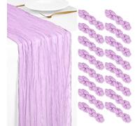 Showgeous 16 Pack Lilac Purple Cheesecloth Table Runner 45x275cm Lavender Boho Gauze Cheese Cloth Table Runners Romantic Rustic Sheer Table Decorations for Wedding Party Baby Shower Birthday Holiday