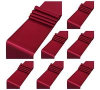 Showgeous 6 Pack Satin Table Runner 12x108 inch Burgundy Silk Table Runner Romantic Wedding Table Runners for Rectangle Round Tables Wedding Birthday Party Bridal Baby Shower Table Decoration
