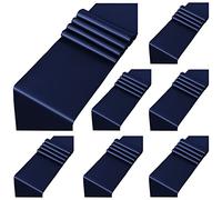 Showgeous 6 Pack Satin Table Runner 12x108 inch Navy Blue Silk Table Runner Romantic Wedding Table Runners for Rectangle Round Tables Wedding Birthday Party Bridal Baby Shower Table Decoration