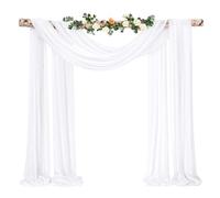 Showgeous Wedding Arch Draping Fabric 1 Panel 28" x20Ft White Chiffon Fabric Drapery Wedding Arch Drapes Chiffon Sheer Backdrop Curtains for Arbor Wedding Archway Ceremony Ceiling Party Decorations