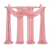 Showgeous Wedding Arch Draping Fabric 2 Panels 28" x20Ft Dusty Rose Chiffon Fabric Drapery Wedding Arch Drapes Chiffon Sheer Backdrop Curtains for Arbor Wedding Archway Ceremony Ceiling Decorations