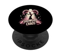 Showgirl Chaos Theater Dance Stage Female Performer PopSockets Adhesive PopGrip