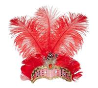 Showgirl Headpiece - Fascinator Hair Accessory | Fabric & Metal & Cotton Friendly Lining, Retro Masquerade Headdress for Carnival Party Festival Wedding and Cocktail Gala Blue