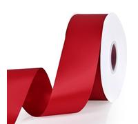 Showin Red Ribbon, Double Face 2 Inch x Continuous 50 Yards Red Satin Ribbon for Gift Wrapping, Wedding Decoration and Floral Bouquets