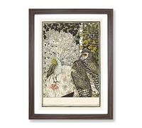 Showing Off Peacock By Theo Van Hoytema Classic Painting Framed Print | A2 Walnut Framed Wall Art | Ready to Hang | Classic Animal Picture | Living Room Bedroom Lounge Office