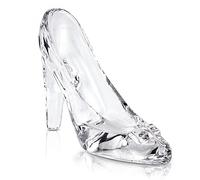 SHOWLOUE Crystal High Heels Shoes Ornament, Cinderella Shoe Decor Glass Figurine Ornaments Glass Slipper Decoration Gift for Birthday Wedding Party, Transparent
