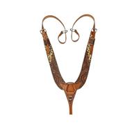 Showman Sunflower Tooled Cheetah Hair-On Cowhide Leather Pulling Collar