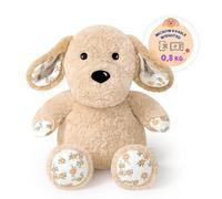 shownicer Heat Cushion Stuffed Toy Dog 0.8 kg Heat Cuddly Toy Dog Warming in the Microwave Warming Plush Cushion Weighted Animals Plush Toy Dog Gift for Adults Children 3+ Years (White, 25 cm)