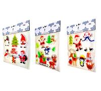 Showpiece Puzzles CHRISTMAS GEL WINDOW STICKERS Removable No Mess - 5 Designs - Sets of 3 Packs (20cm x 20cm Mixed One)