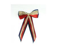 ShowQuest Hairbow/Piggy Bow and Tails - Hairbows and Tails - Navy/Red/Gold