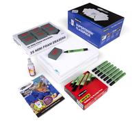 Showroom Mode Show-Me A4 Supertough Whiteboard Class Pack 35 Student Lapboards With Dry-Erase Pens & Mini Erasers, Durable Reusable Classroom