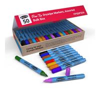 Showroom Mode Show-Me Fine-Tip Drywipe Whiteboard Pens For Schools And Classrooms Assorted Colours (50 Pack Of Markers)