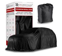Showroom Reveal Car Cover - Indoor Car Cover with Fleece Lined Silk Material, Luxury Breathable Car Covers for Unveiling with Storage Bag by UK Custom Covers (Black, Medium 600cm x 450cm)