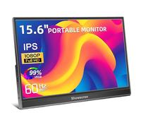 Showscren 15.6 Inch Portable Monitor IPS 1920x1080 FHD 100% sRGB Dual USB-C &HDMI Portable Monitors for Laptop, Dual Speakers, Plug&Play, External Screen Monitor for PC PS4/5 Xbox Raspberry Pi