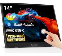 Showscren Portable Monitor Touchscreen 14 Inch Monitor HDR IPS FHD 1920x1080 300cd/m² 10 Point Touch Display, USB C/HDMI/USB, Second Screen for Laptop/PC/Xbox/PS4/5/Switch,Dual Speakers,VESA