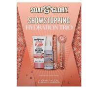 Showstopping Hydration Trio 3 Piece Full Size Skincare Gift Set - Soap glory Daily Dew Instant Hydrating Serum 30ml| Speed Plump Intensely Hydrating Day Lotion 50ml