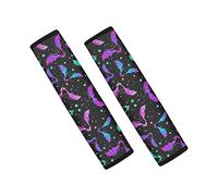 Showudesigns 2 Pack Galaxy Bat Seat Belt Cushion Cover Purple Car Safety Seabtbelt Pads Shoulder Strap Cover Protector Neck Cushion Car Accessories